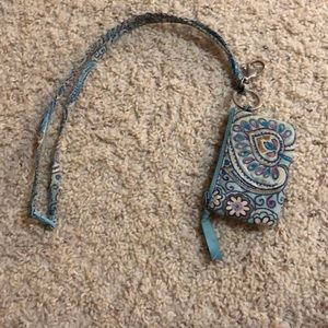 Vera Bradley lanyard with card holder/ pouch